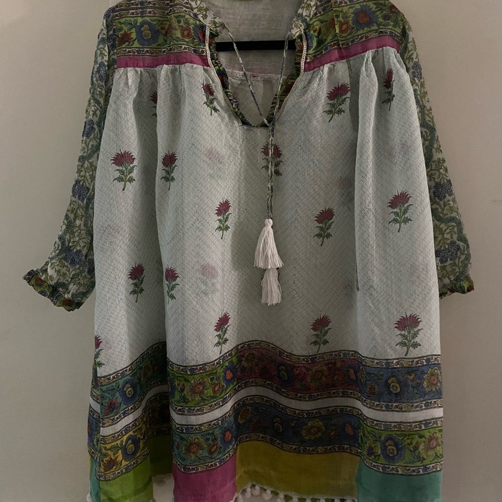 Roberta Roller Rabbit Floral Bohemian Top Size Small